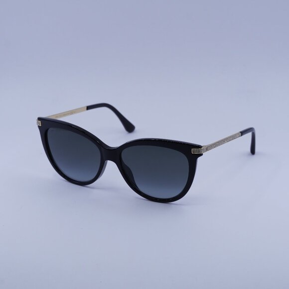 Jimmy Choo AXELLE/G/S 0807 9O Sunglasses Black/Gold Cat Eye Frame, Grey Lenses - Picture 1 of 10